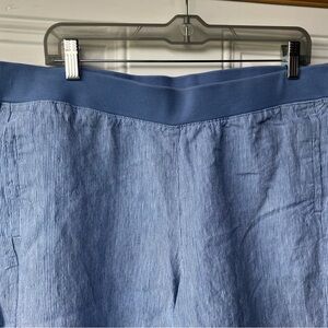 J Jill Love Linen Crop Wide Leg Pants Large